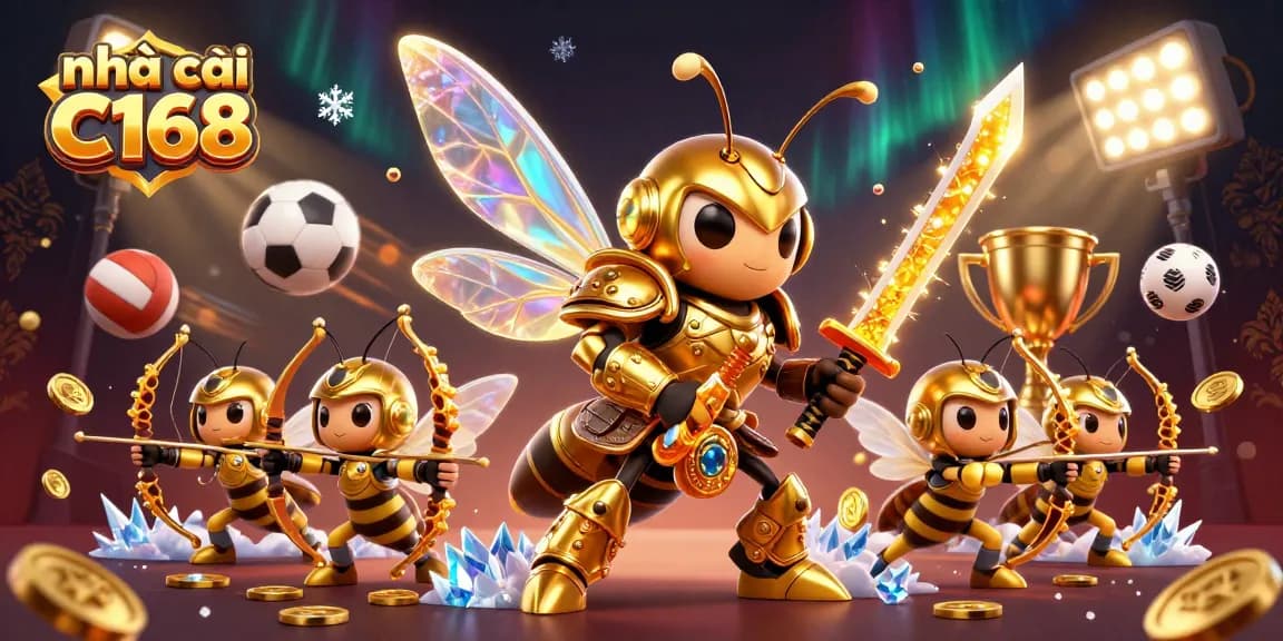 Experience a thrilling scene at nhà cái C168 with a giant golden hornet in action