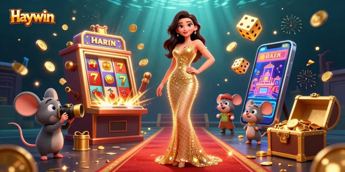 Experience big wins at Haywin with vibrant, dynamic 3D casino gaming illustration