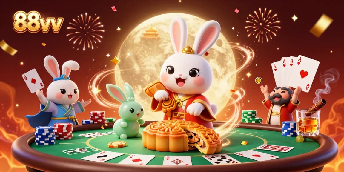 Experience the thrill of 88vv with a vibrant lunar casino scene featuring poker chips.