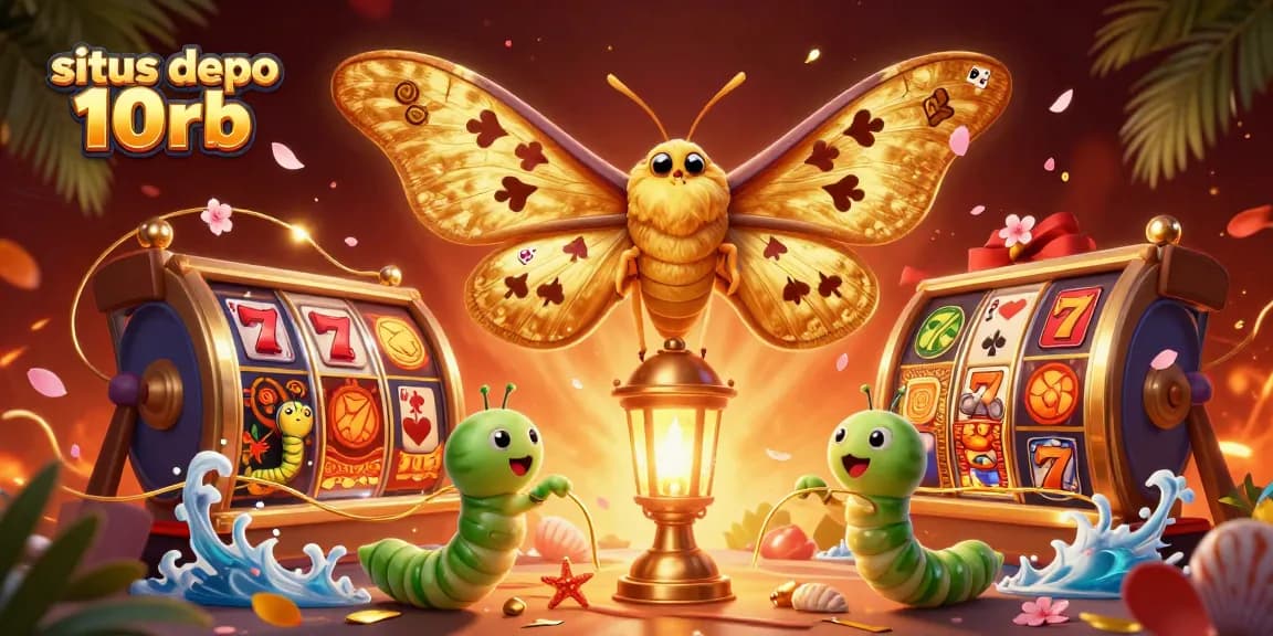 Engage with situs depo 10rb top slots depicted in this vibrant 3D illustration featuring a dynamic casino scene.