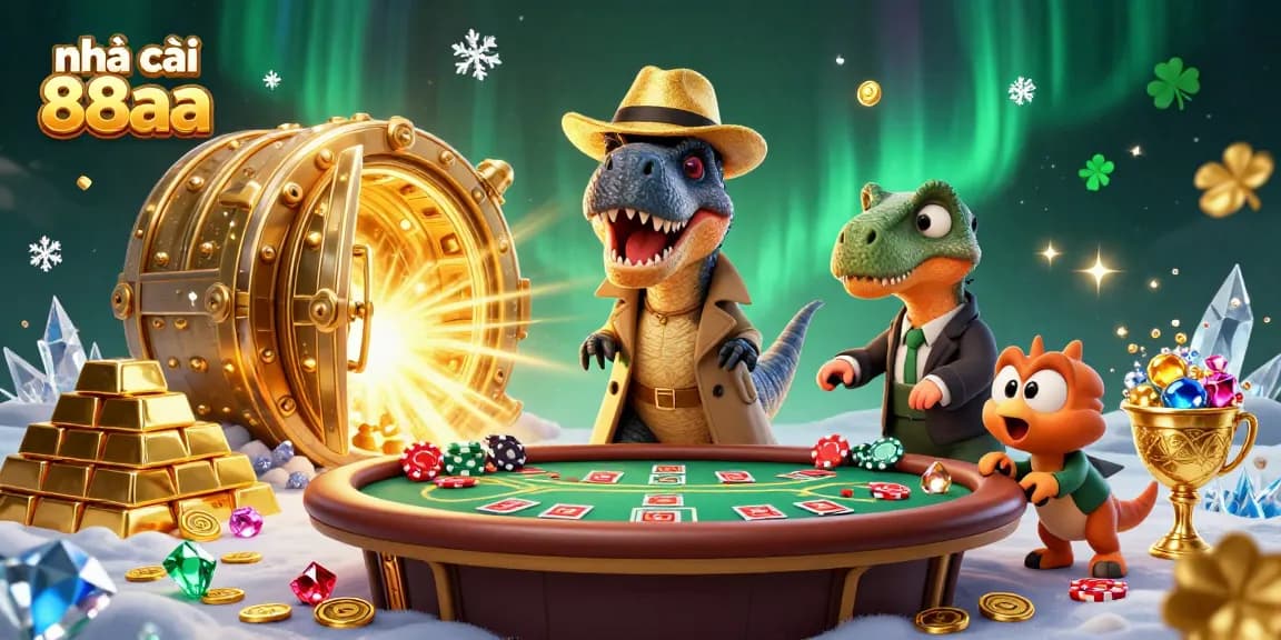 Experience thrilling bets at nhà cái 88aa with a dazzling casino scene featuring vibrant characters.