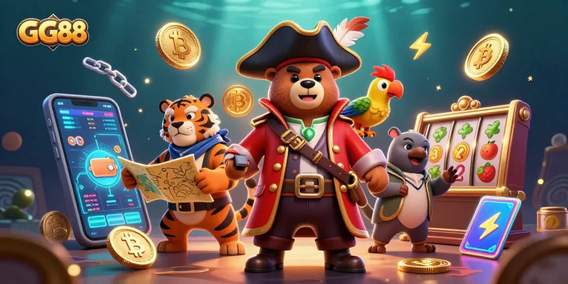 Spin and win with GG88's thrilling casino adventure featuring vibrant characters and games.
