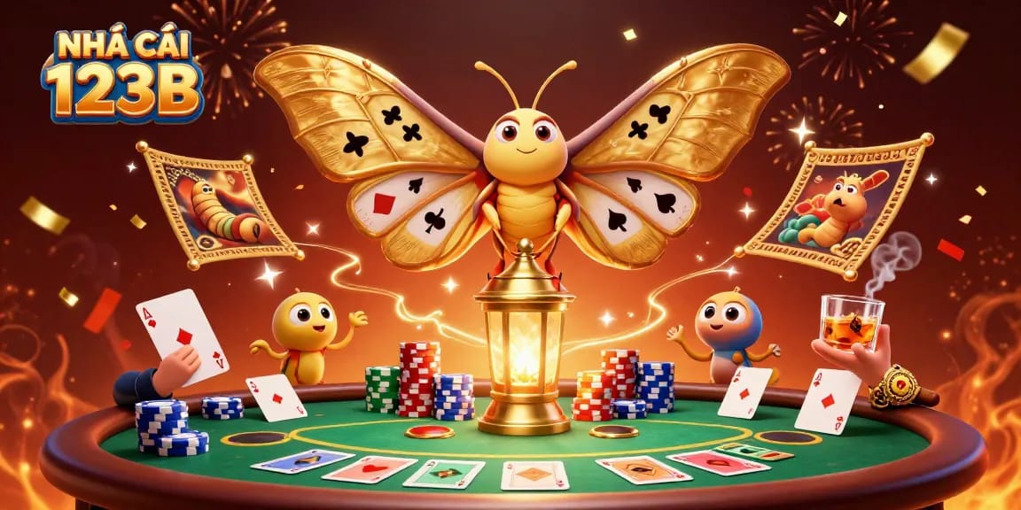 Experience the excitement of gambling with NHÀ CÁI 123B in a vibrant casino scene.