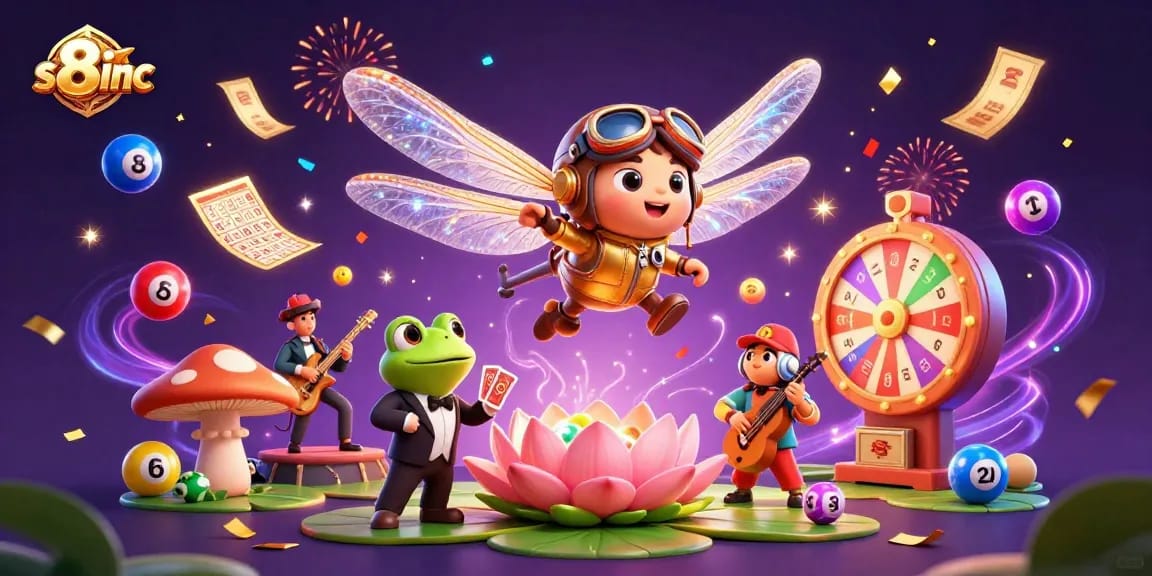 Showcase gameplay thrills on s8inc with a vibrant scene of casino excitement filled with colorful lottery elements.