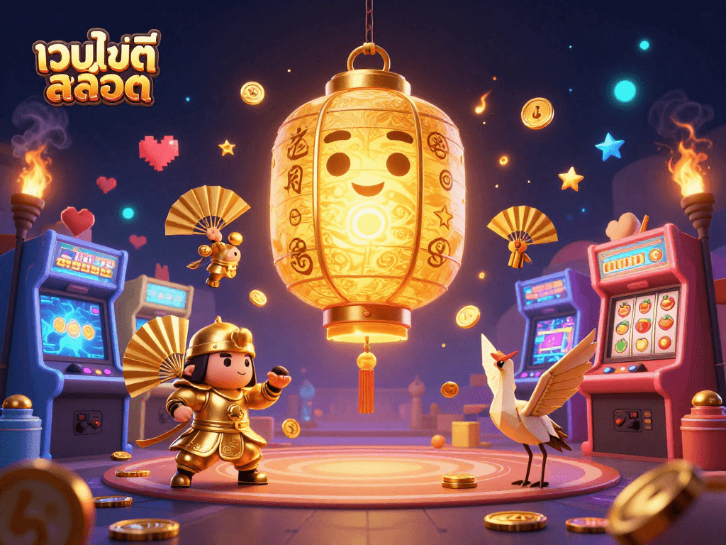 เล่นเกมสล็อตที่เว็บไซต์สล็อต พร้อมสัญลักษณ์มงคล ท่ามกลางบรรยากาศคาสิโนที่สดใส