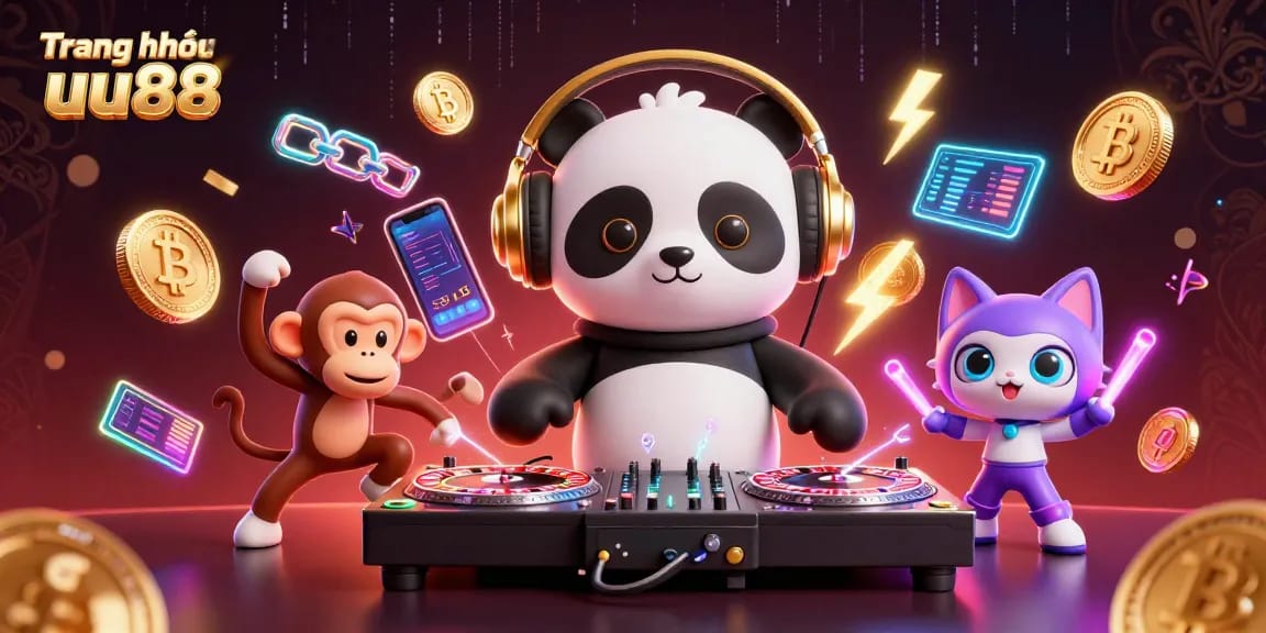 Experience thrilling gaming with Trang chủ uu88; a vibrant 3D scene featuring engaging gambling elements.