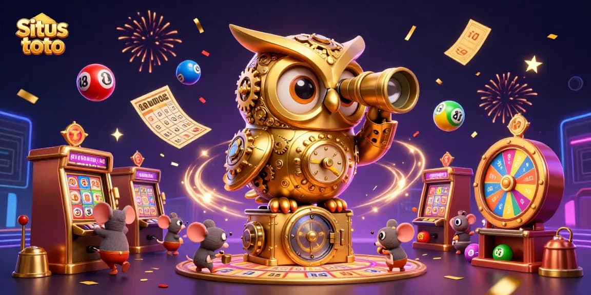 Situs toto showcases an exciting casino atmosphere with dynamic lottery elements and festive visuals.