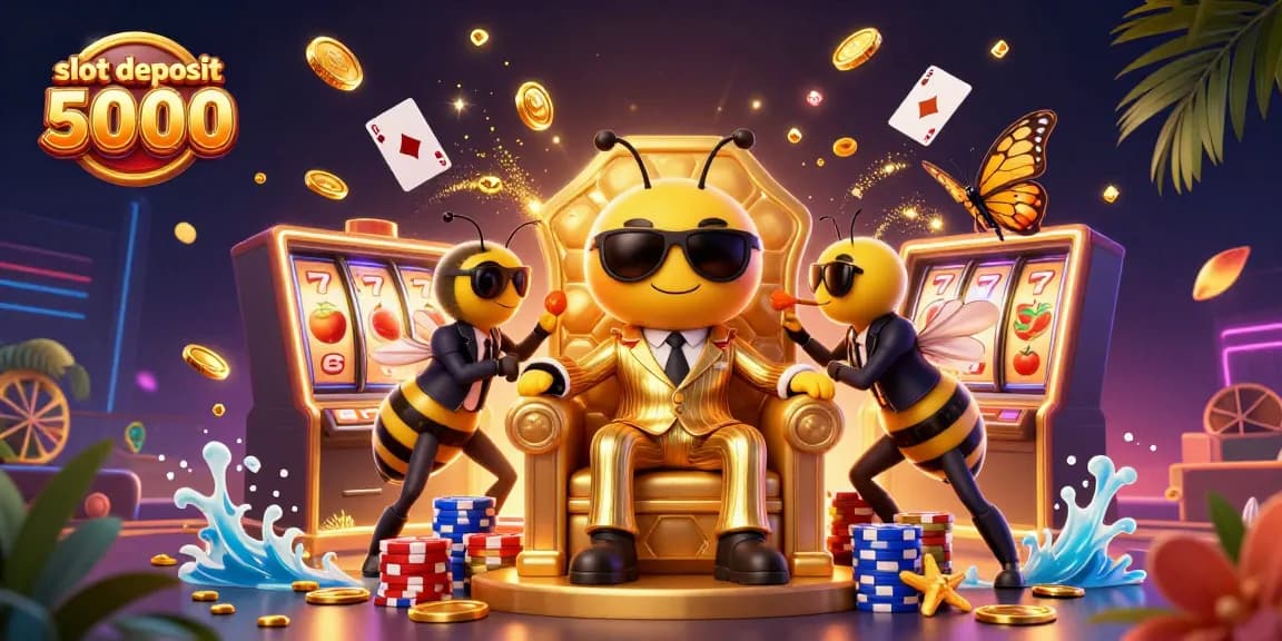 Experience the thrill of slot deposit 5000 gameplay with our vibrant illustration showcasing exciting game elements.