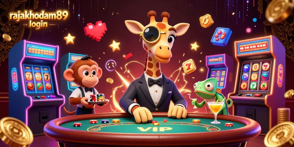 Mengakses rajakhodam89 login sambil menikmati suasana kasino dengan slot, bartender, dan valet.