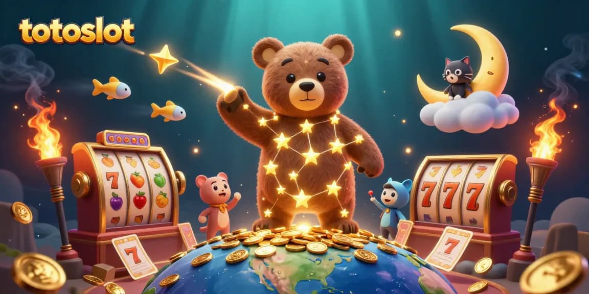 Engage with the thrilling world of totoslot as golden stars scoop coins amidst vibrant gaming action.