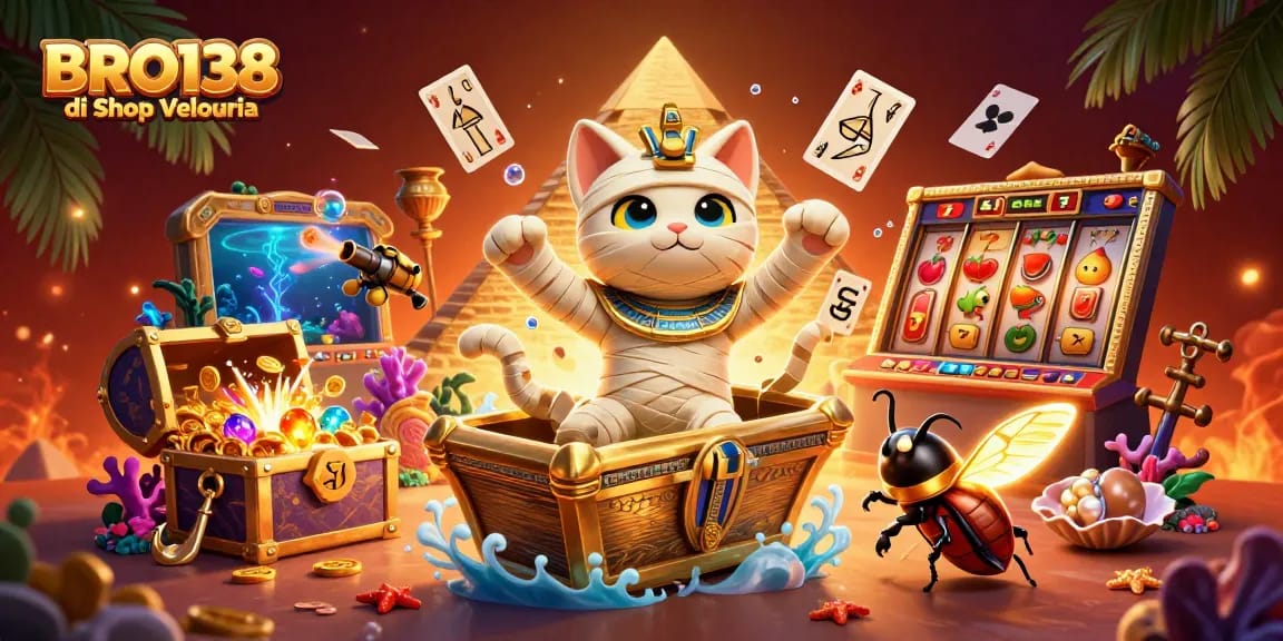 BRO138 di Shop Velouria lets players experience the thrill of slots with an engaging and dynamic casino scene.