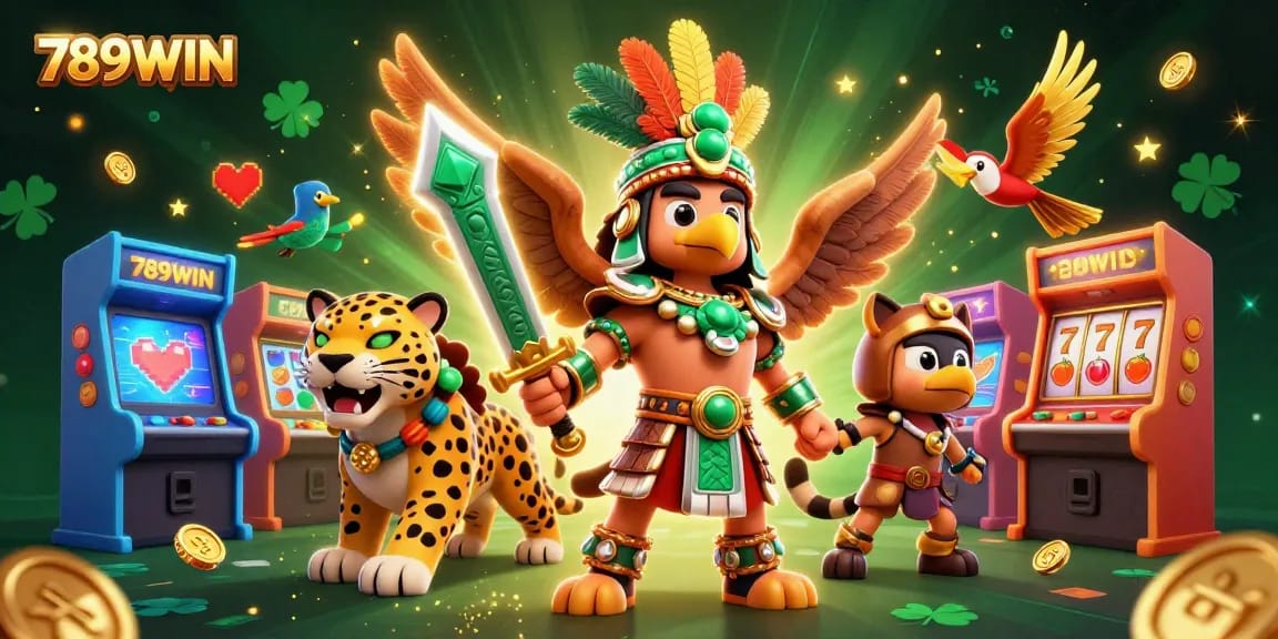 Transform your luck with 789WIN in this vibrant 3D casino adventure illustration.