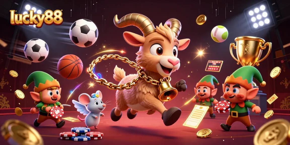 Experience the lively atmosphere at lucky88 casino with festive characters and exciting game elements.