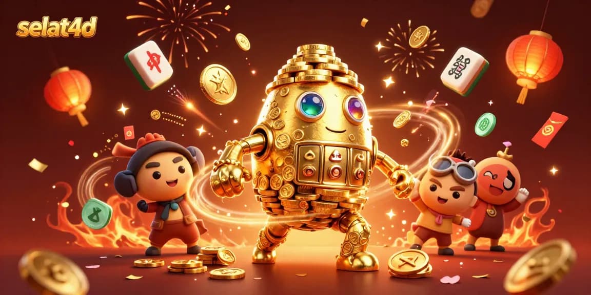 Experience exciting wins at selat4d with vibrant 3D elements showcasing festive gaming action