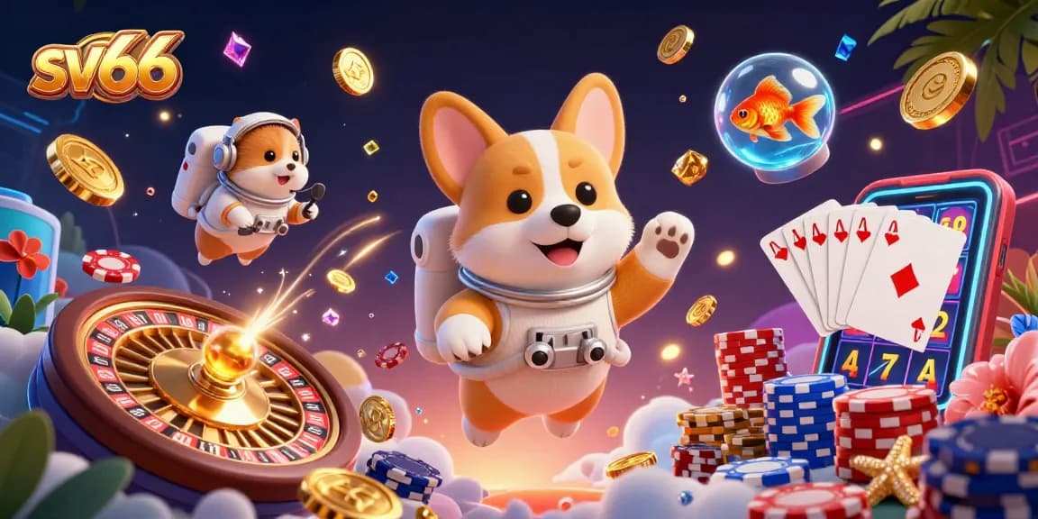 Experience thrilling moments at sv66 with immersive casino adventures featuring a playful astronaut corgi.