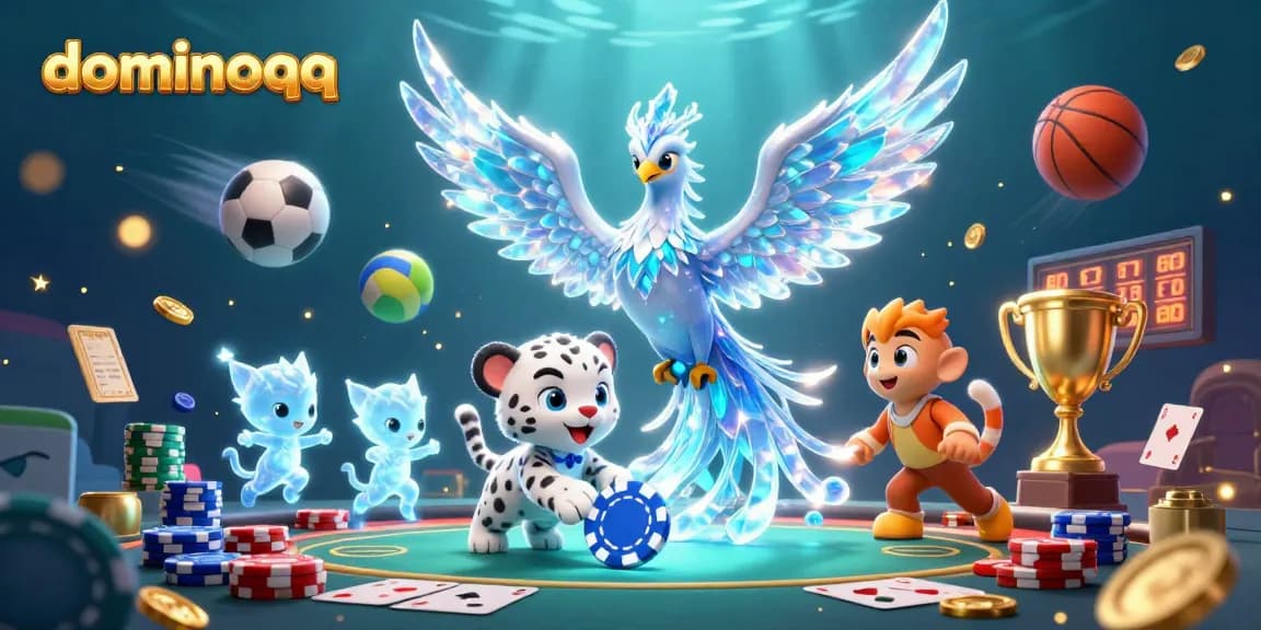 Engage in high-stakes gameplay with dominoqq at a vibrant poker table surrounded by festive elements.