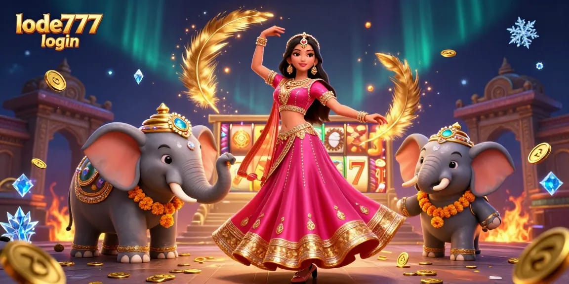 Engage in thrilling online slots at lode777 login, featuring vibrant characters and casino elements.