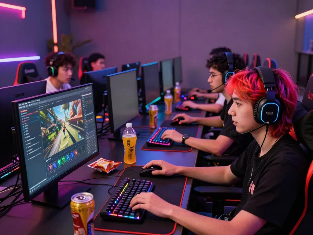 Gamers experiencing a vibrant gaming session at Bro138 online platform, highlighting teamwork and engagement.
