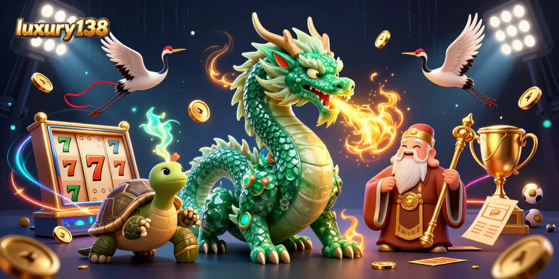 Experience high-stakes action with luxury138 in a vibrant, dynamic casino-themed illustration.