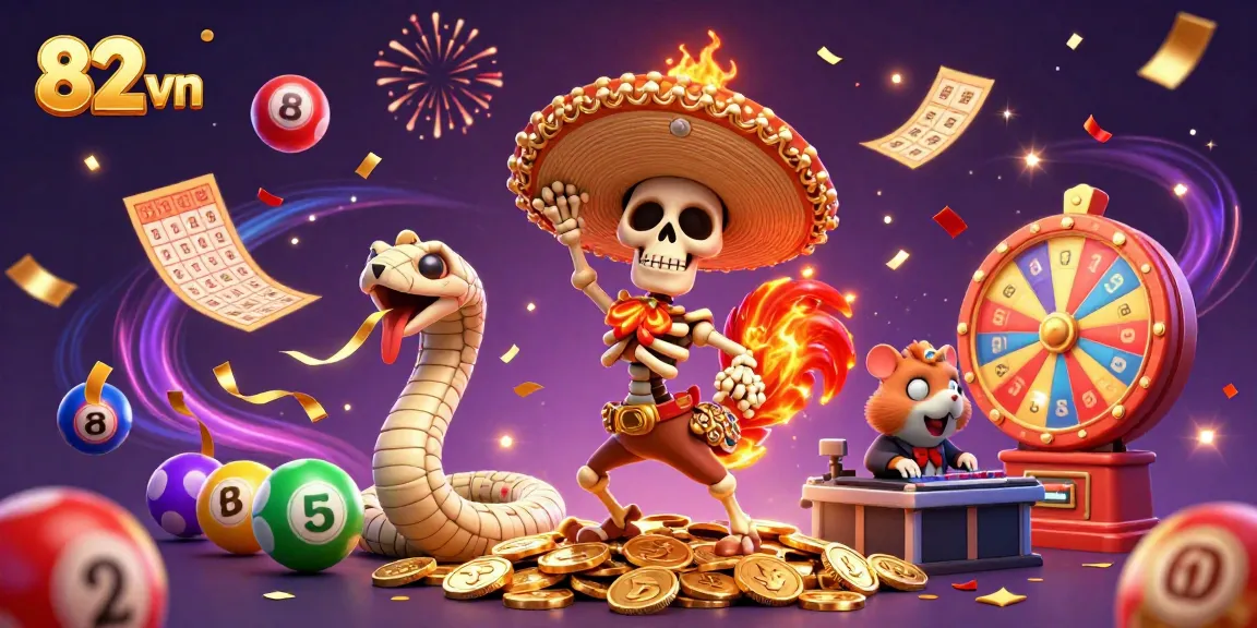 Experience thrilling gaming excitement with 82 vn's vibrant casino scene full of lottery and gaming elements.