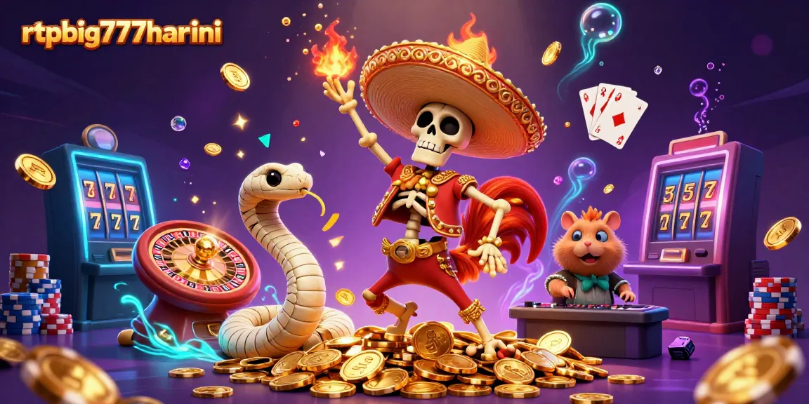 Spin to win with rtpbig777hariini featuring vibrant characters celebrating in a lively casino scene.