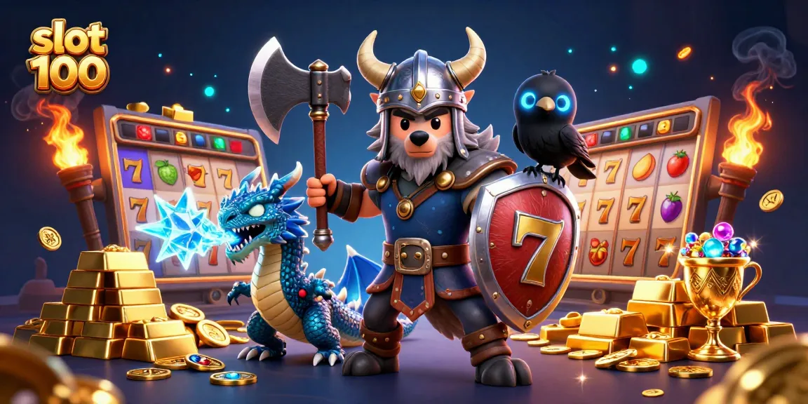 Experience the thrill of slot bet 100 with Viking warrior and magical creatures amid dazzling jackpots.