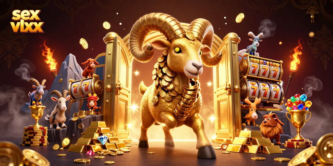 Experience thrill with 'sex vlxx' in this vibrant 3D casino illustration packed with gold and slots.