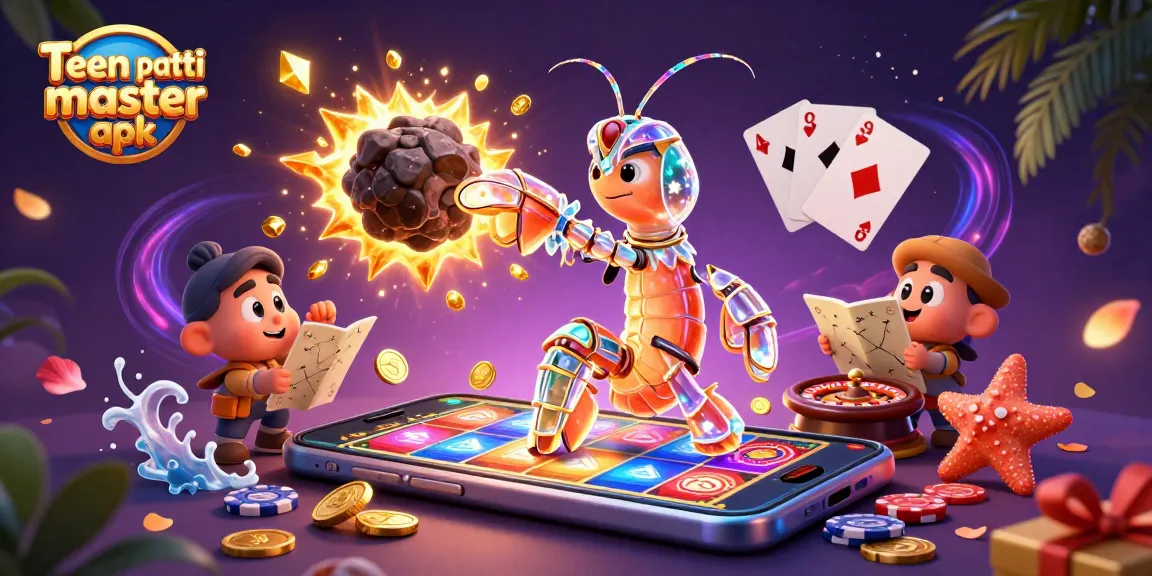 Engage with Teen Patti Master APK as a whimsical galactic shrimp exploring casino dynamics.