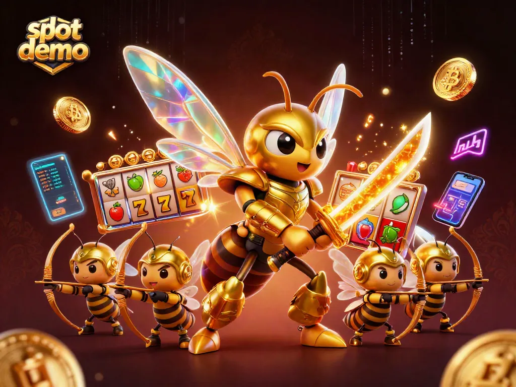 Permainan slot demo dengan karakter lebah emas raksasa dan elemen kasino yang memikat.