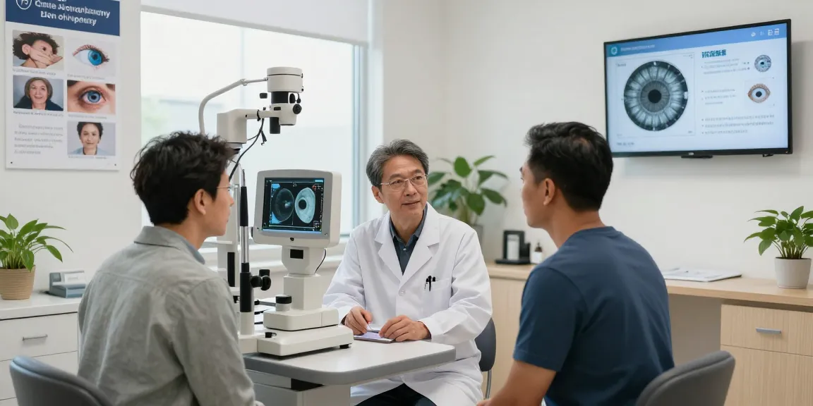 Patient consultation at SNU Eye Clinic, focusing on advanced eye care and surgery options in Korea.