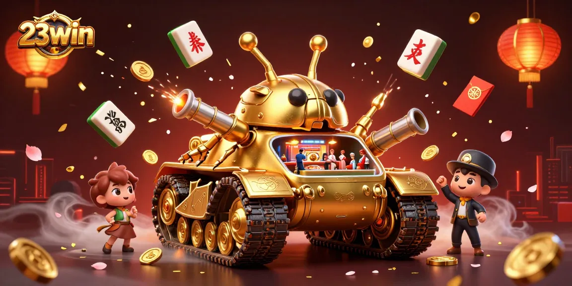 Engage with 23win's vibrant casino action featuring a golden beetle tank with miniature games.