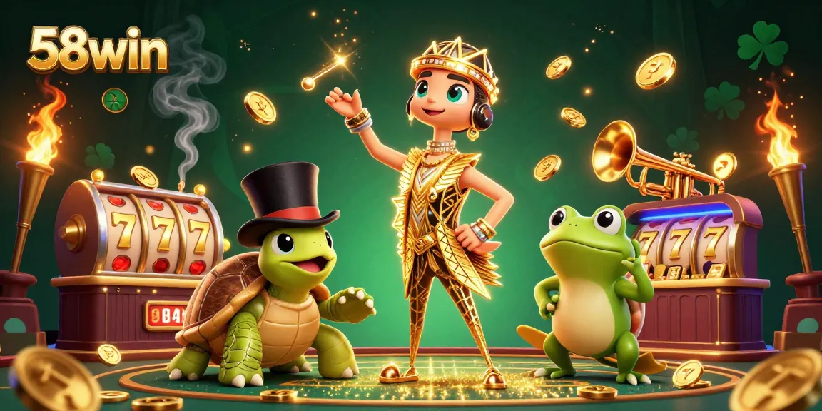 Experience a vibrant 58win-themed casino environment with thrilling games and colorful characters.
