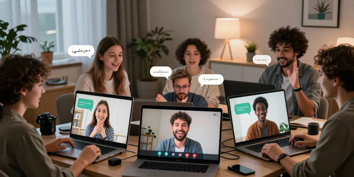 Engaging شات دردشتي conversation scene with users discussing topics in a cozy digital environment.