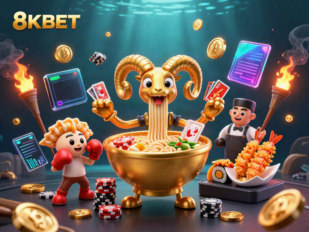 Experience the vibrant 8KBET casino world with fun characters and exciting gaming elements.