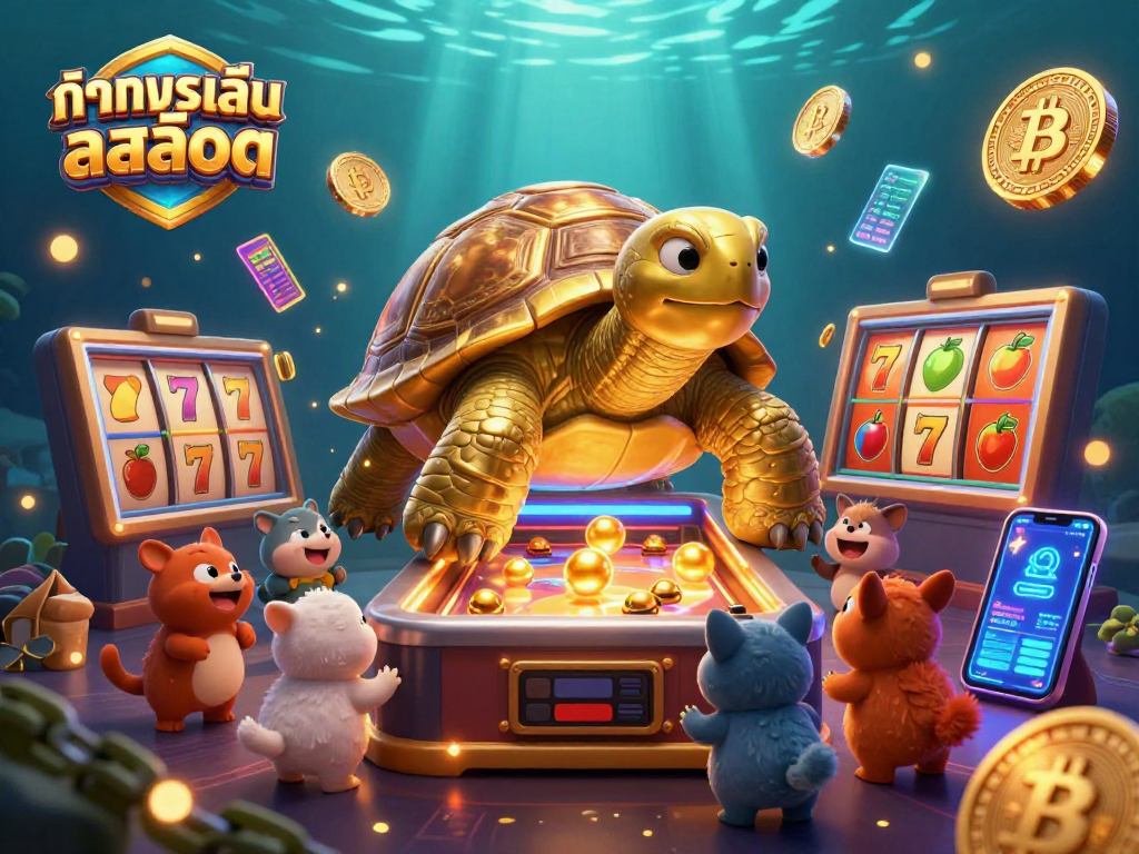 Playทดลองเล่นสล็อต with vibrant visual elements in an exciting 3D casino illustration.