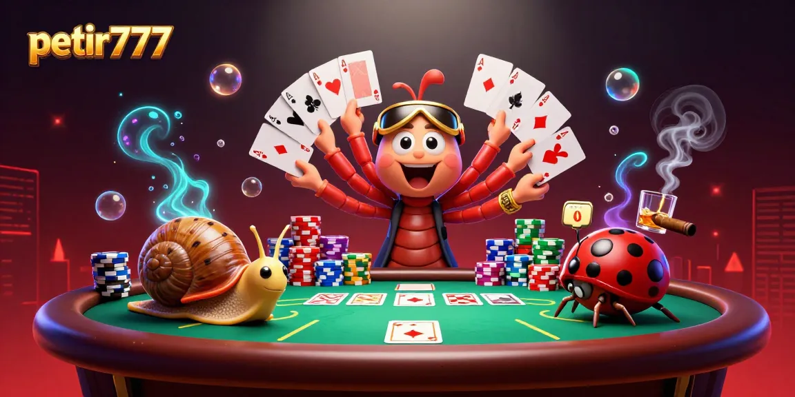 Experience thrilling gameplay with petir777 as a millipede dealer juggles cards and chips.
