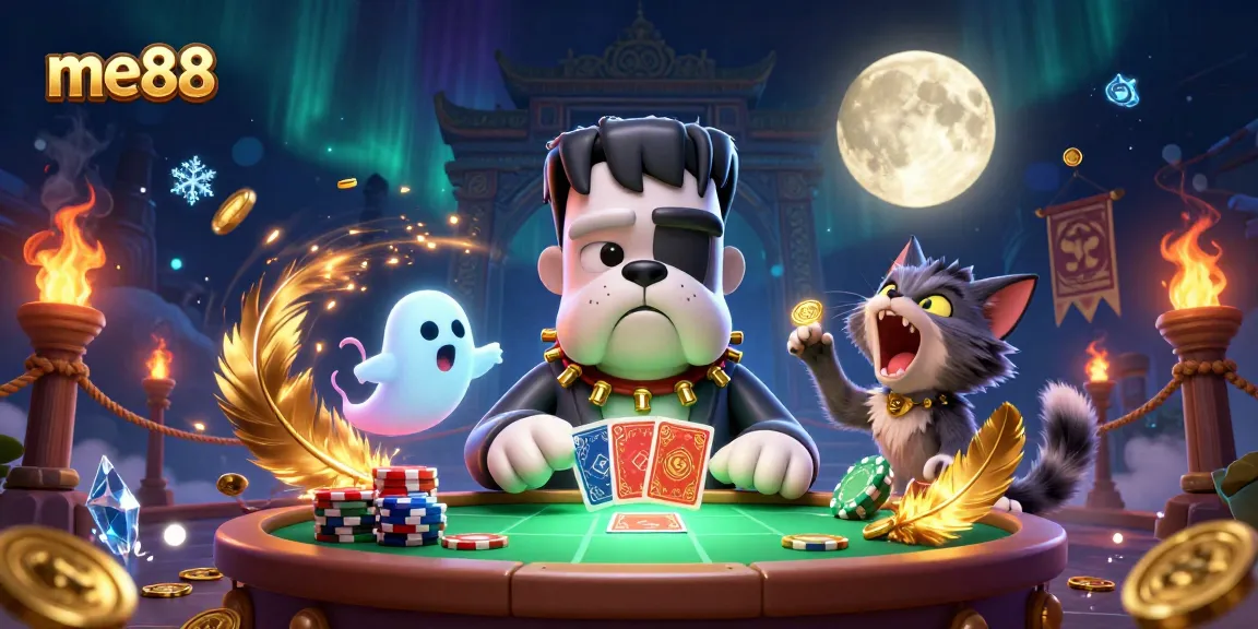 Engage with dynamic gaming action at me88 featuring a unique Frankenstein bulldog dealer.