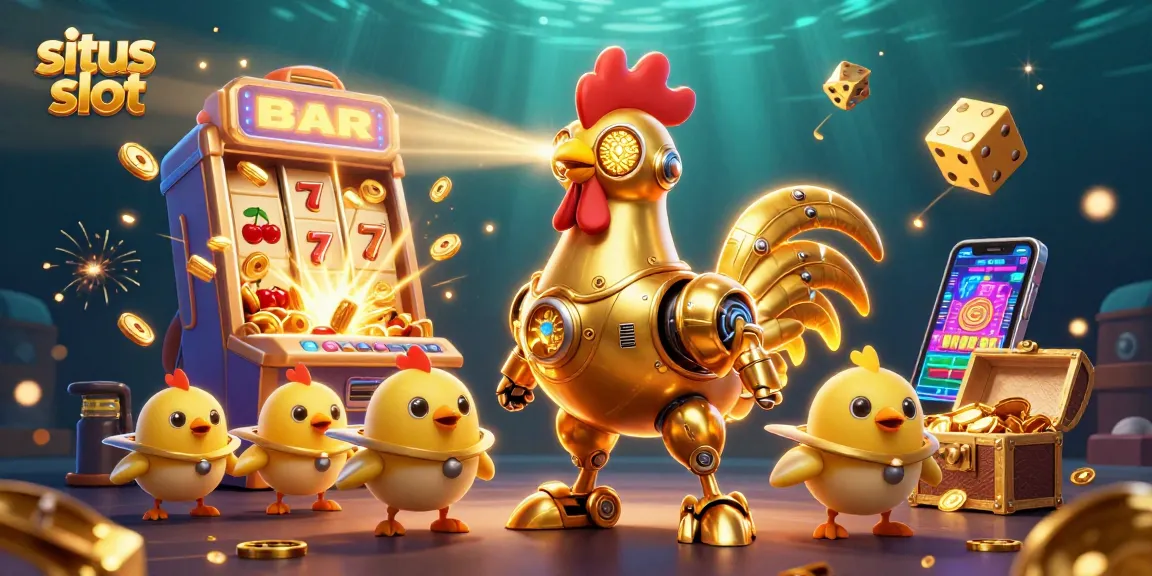 Experience the thrill of situs slot with vibrant characters and exciting gaming elements in this dynamic illustration.
