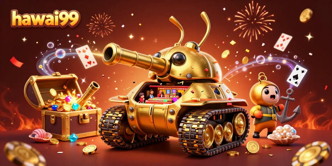 Experience the thrill of hawai99 with a vibrant 3D casino scene filled with excitement.