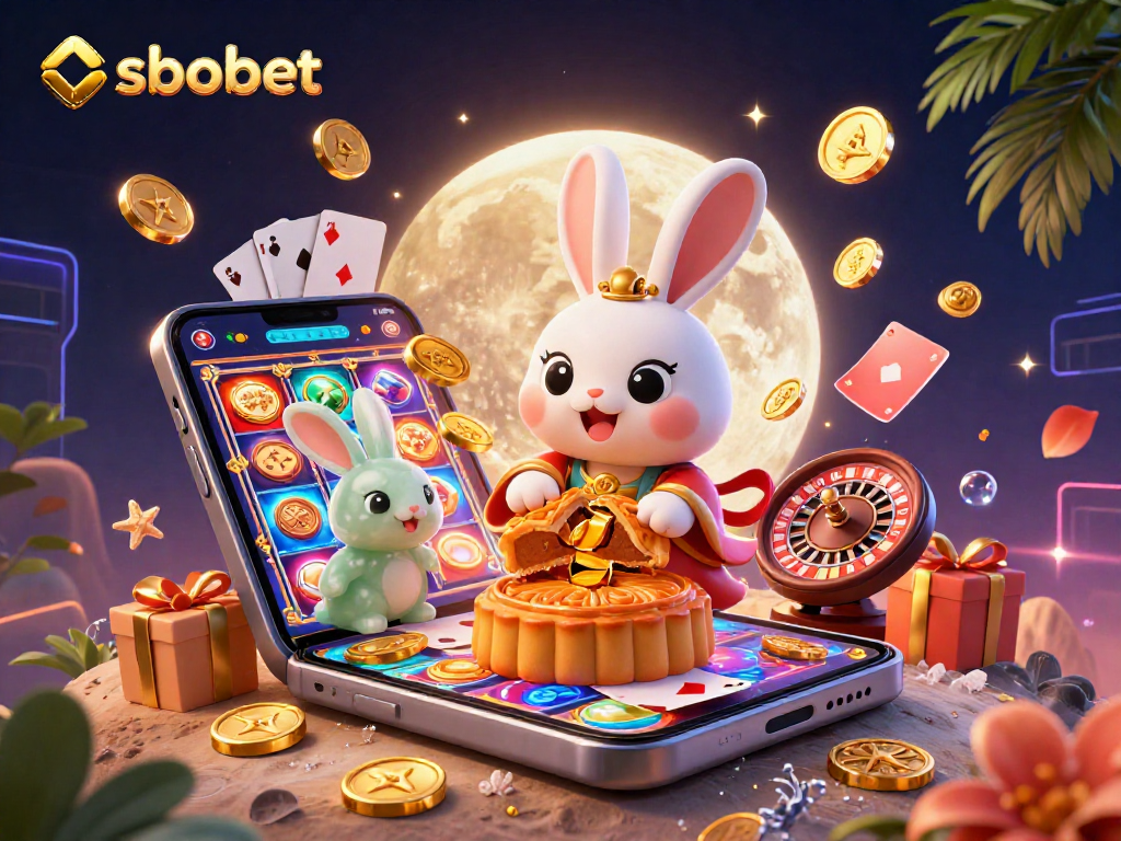 SboBet forms a rich gaming scene with vibrant characters and slot elements, highlighting thrilling bets.