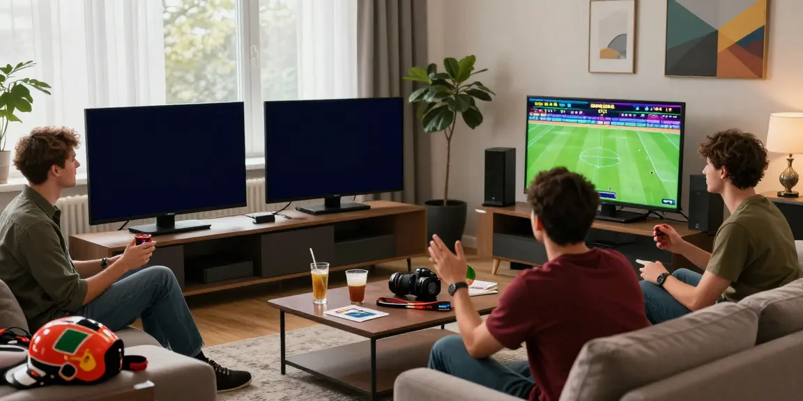 Group of friends celebrating sports betting at home, showcasing licensed betting operators Lithuania.