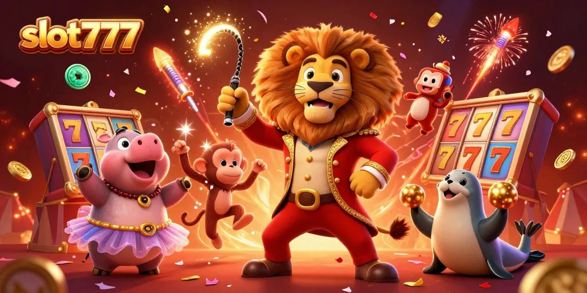 Experience the thrilling games of slot777 while enjoying the vibrant circus ambiance with colorful characters.