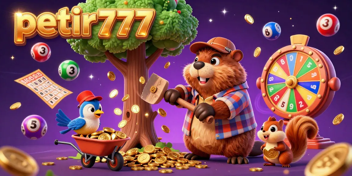 Experience petir777 with vibrant gaming elements, including gold coins and lucky symbols in an engaging casino scene.