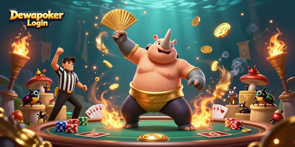 Dewapoker Login invites players to experience exciting poker action in this dynamic illustration.