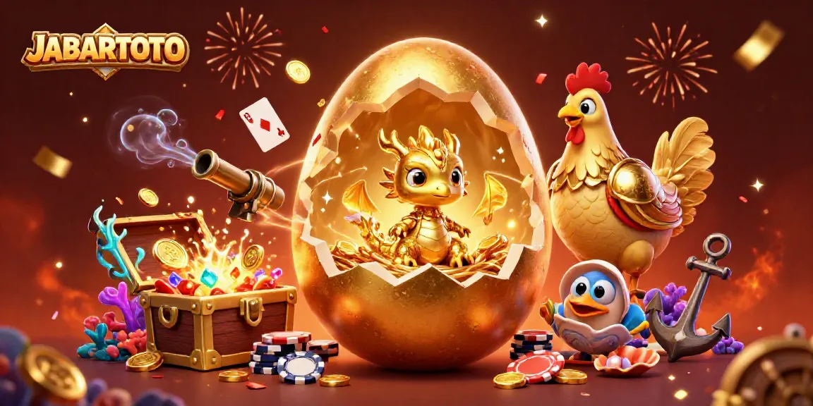 Permainan seru di JABARTOTO, naga emas dan kartu bermain menghiasi suasana casino.