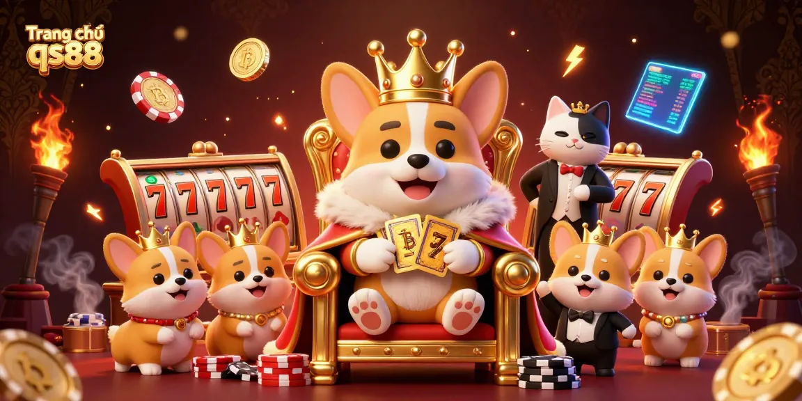 Experience the thrill of winning at Trang chủ qs88 with vibrant casino elements and engaging 3D illustrations.