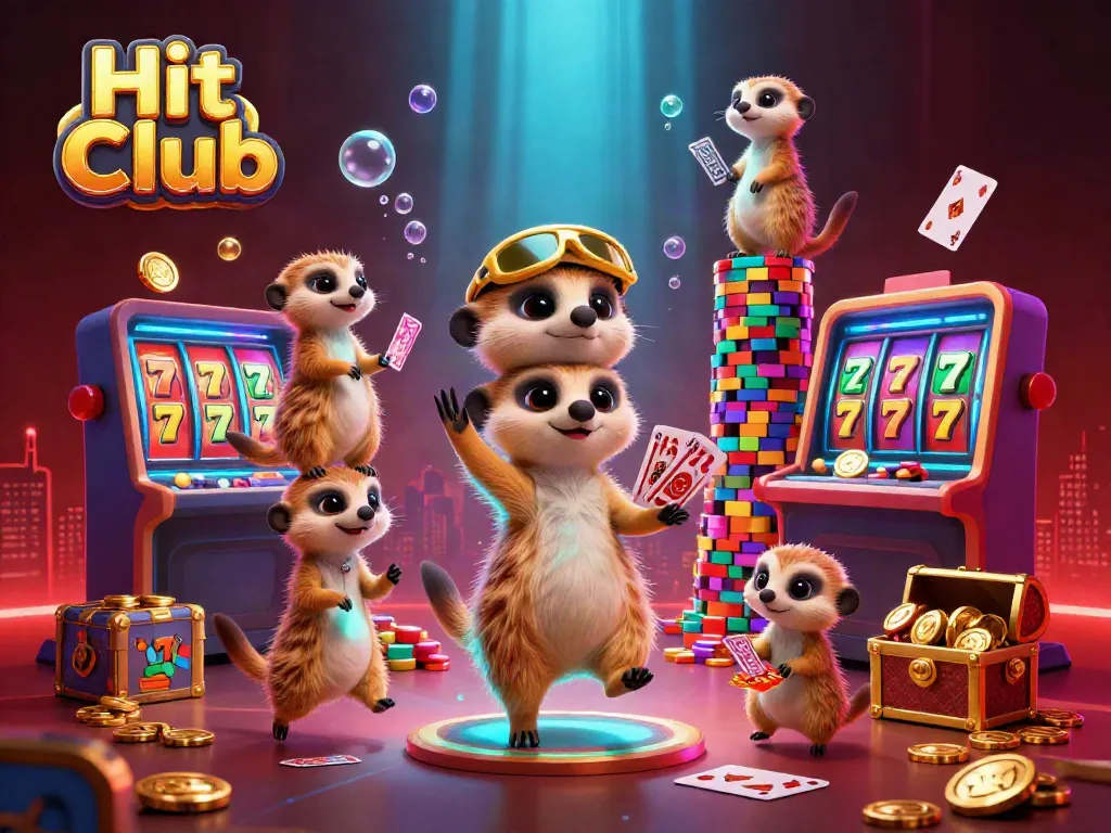 Experience the vibrant Hit Club as meerkats run a lively casino with engaging slot machines and sparkling jackpots.
