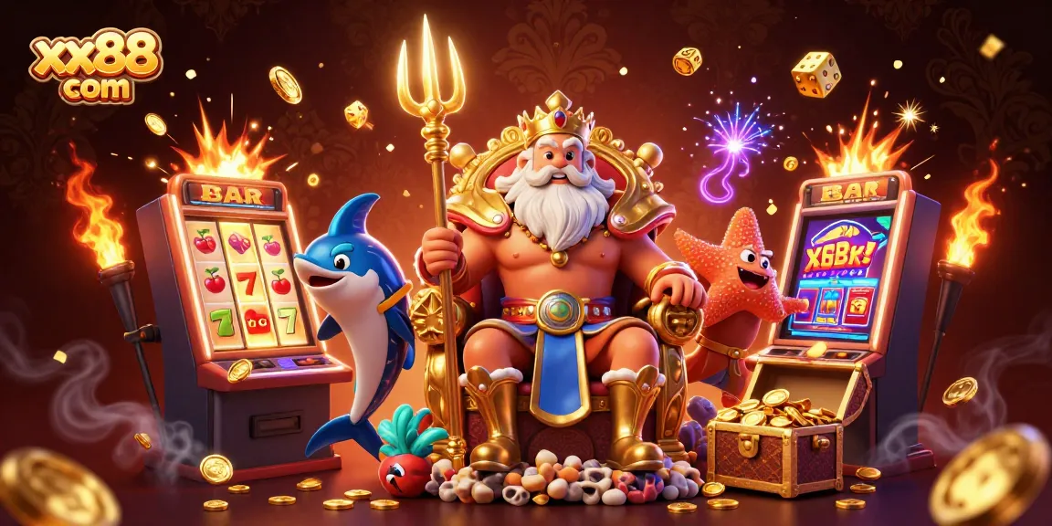 Experience the excitement of xx88 com with Neptune, slot machines, and golden treasures bursting with luck.