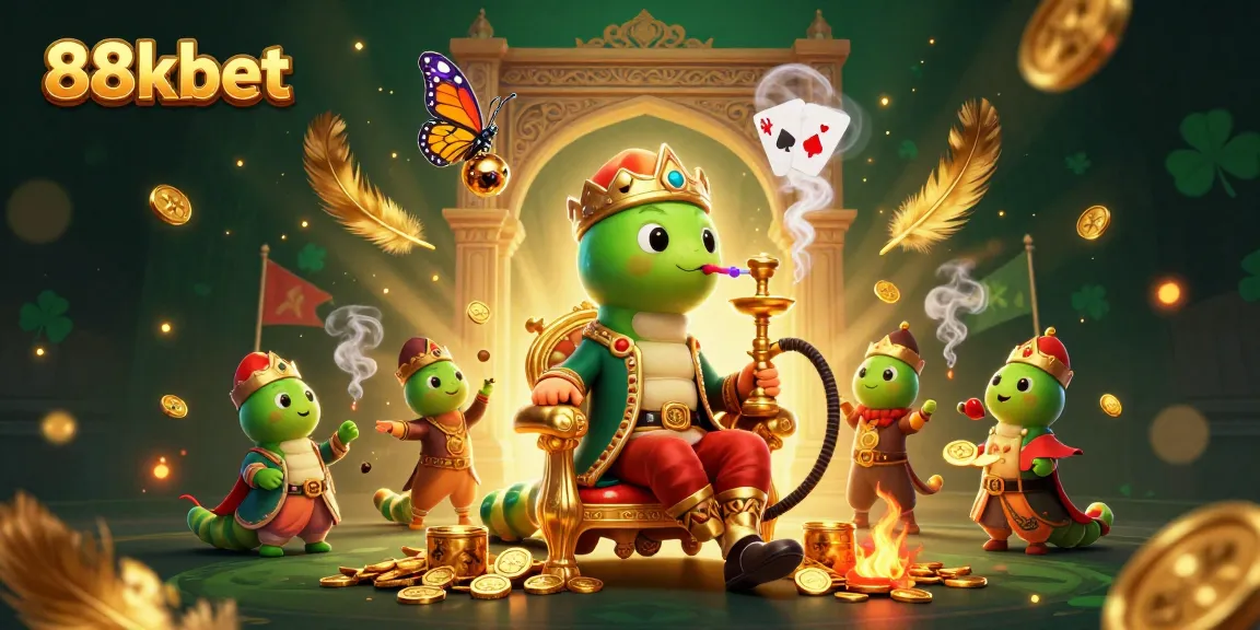 Experience the thrill of 88kbet with captivating 3D casino characters in an enchanting scene.