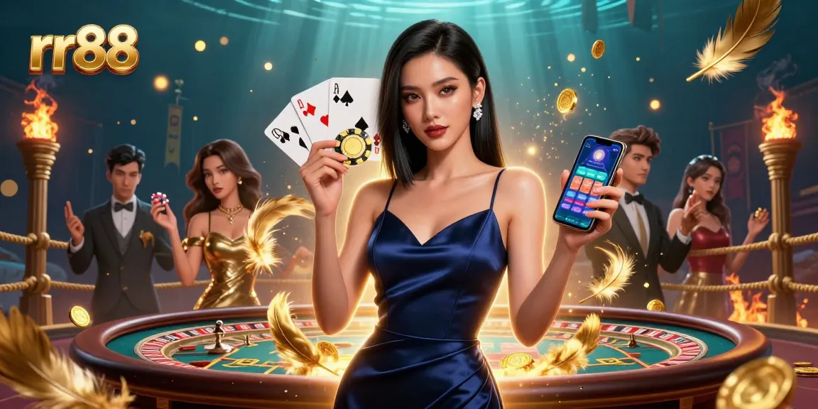 Win big at rr88 with stunning graphics, dynamic characters, and casino excitement in a vibrant scene.